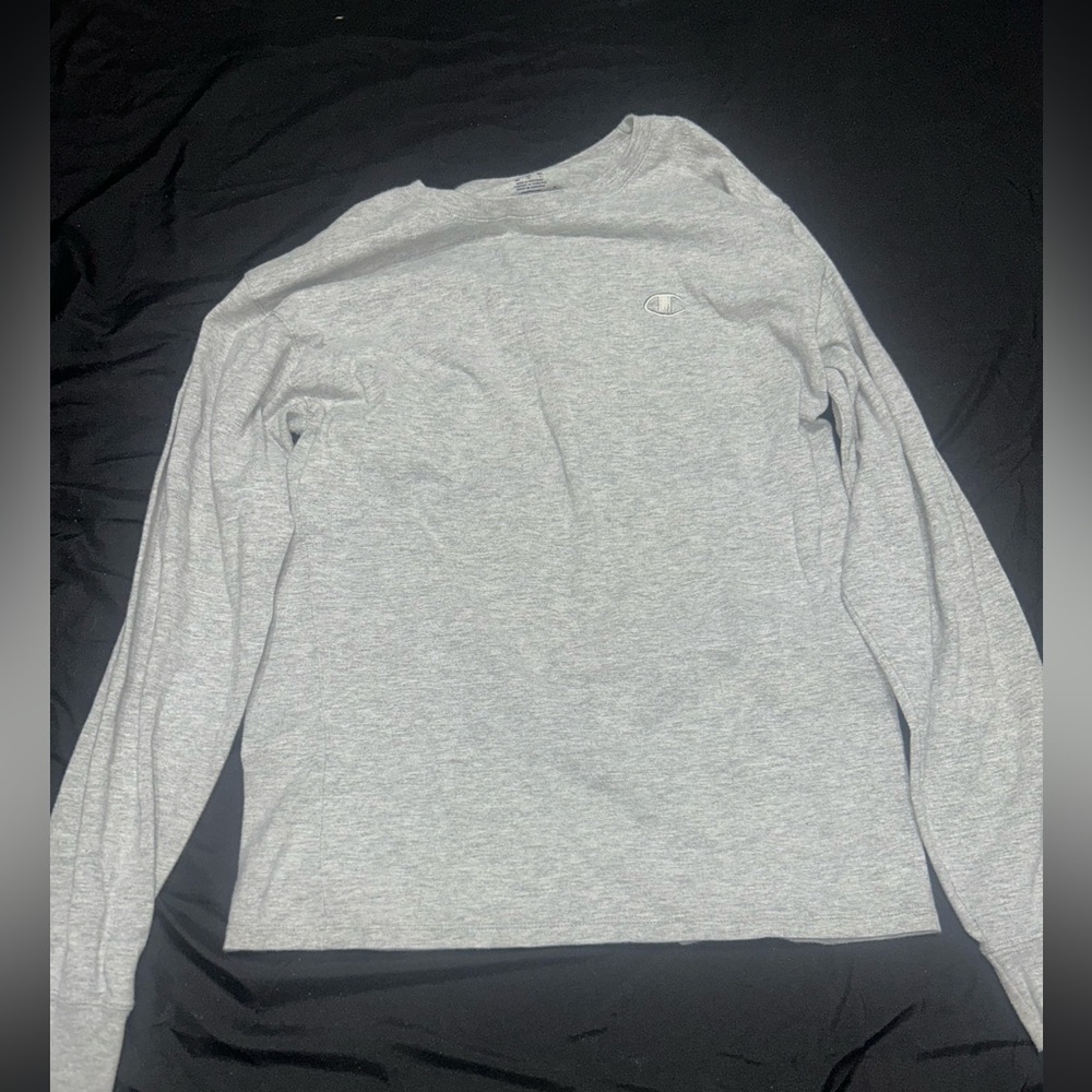 Champion Men's Heather Gray Long Sleeve Tee